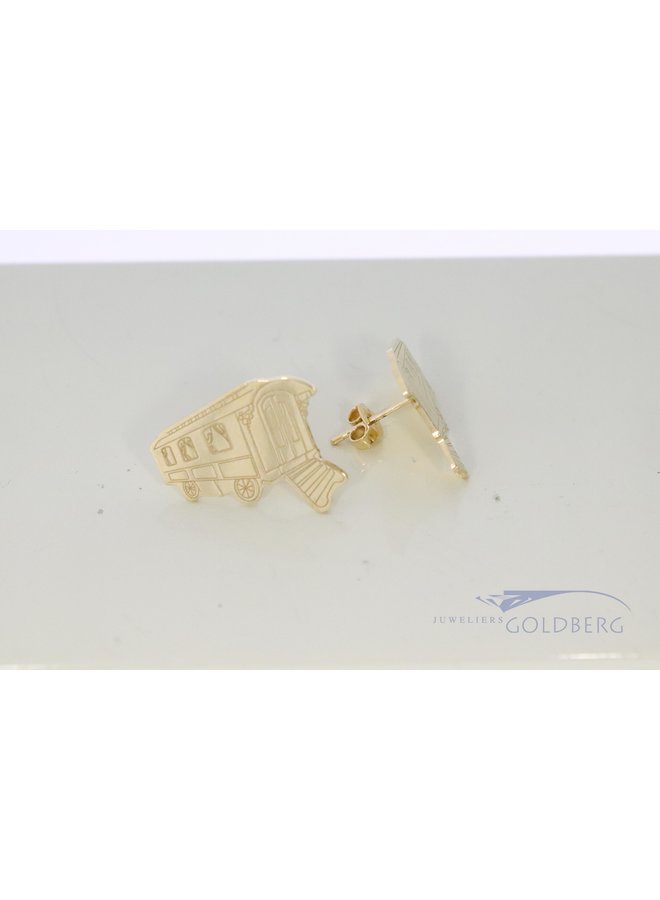 14k yellow gold caravan earrings