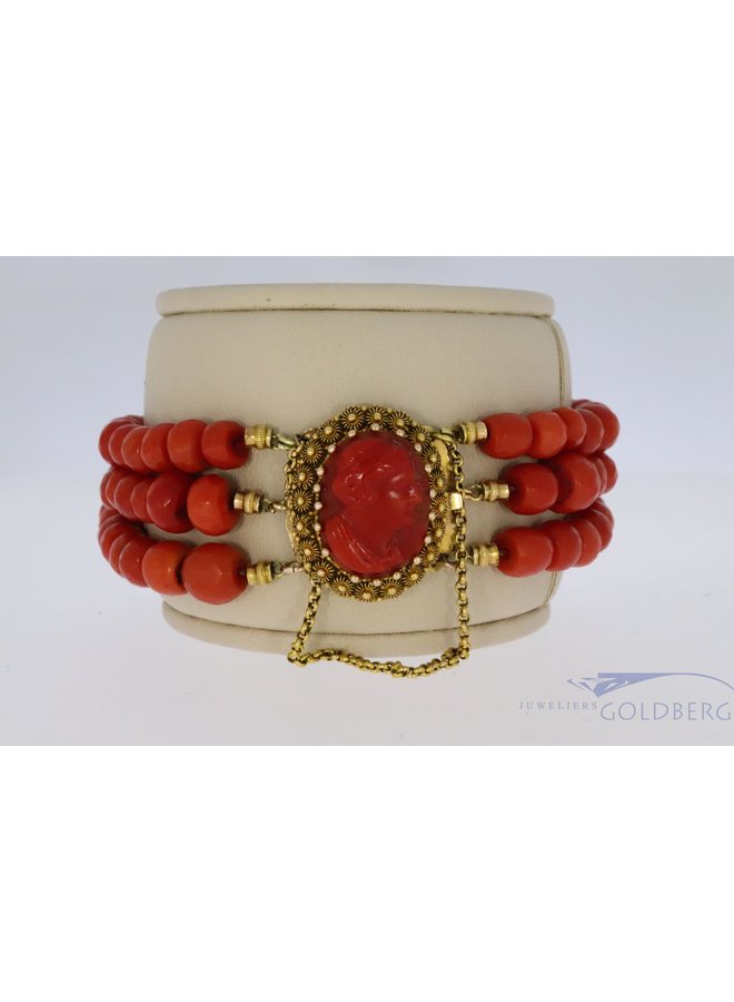 antique red coral bracelet