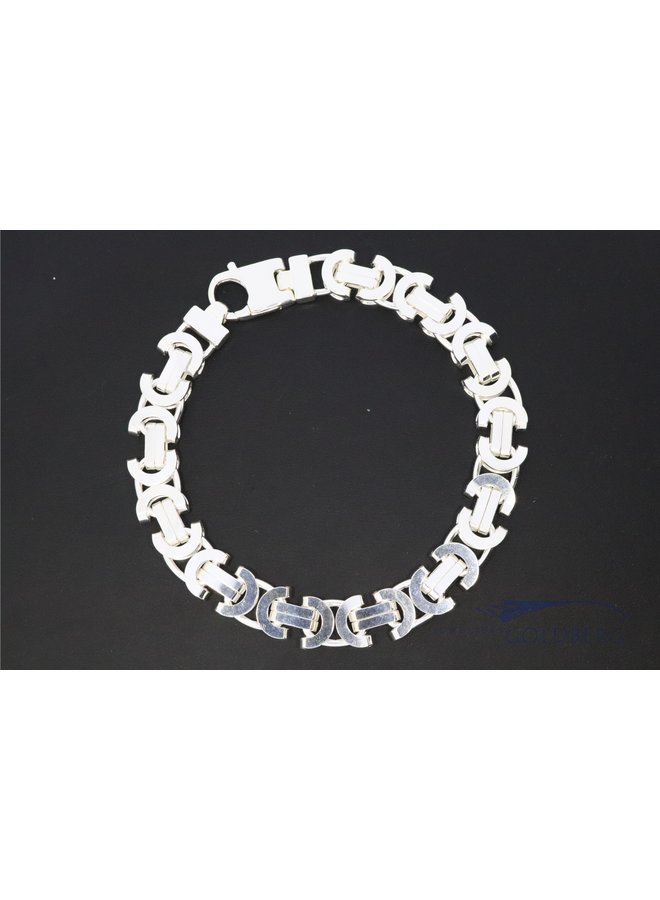 silver flat Byzantine bracelet 10.5mm