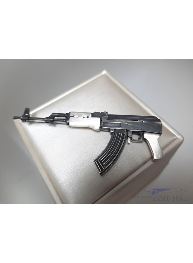 Unique silver AK47 rifle miniature from our own studio
