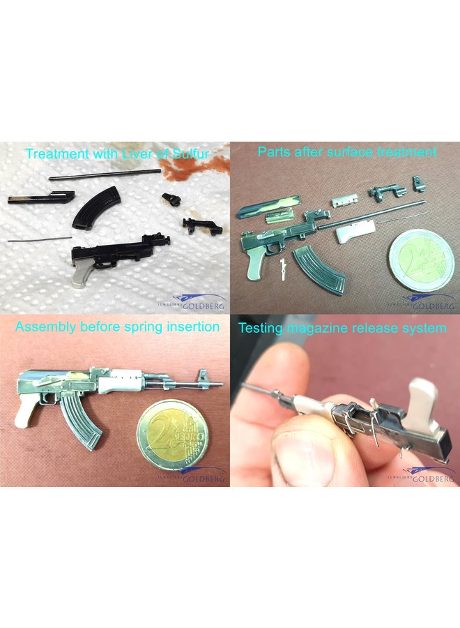 Unique silver AK47 rifle miniature from our own studio