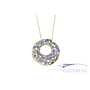 14 kt Yellow gold pendant with topaz and tanzanite gemstones