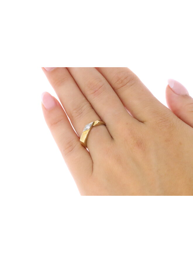 18k gouden vintage ring briljant