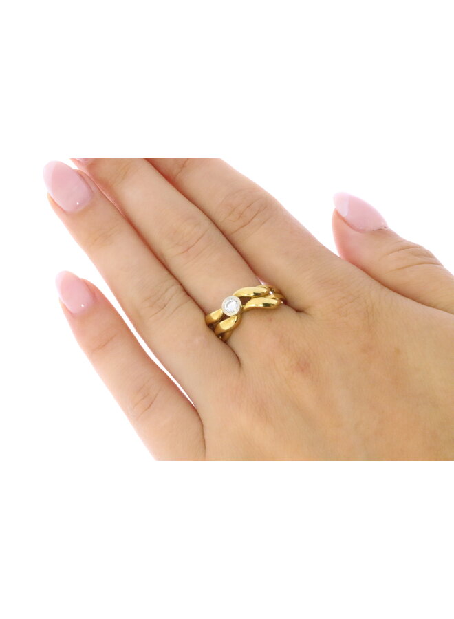 18k gouden vintage ring  diamant