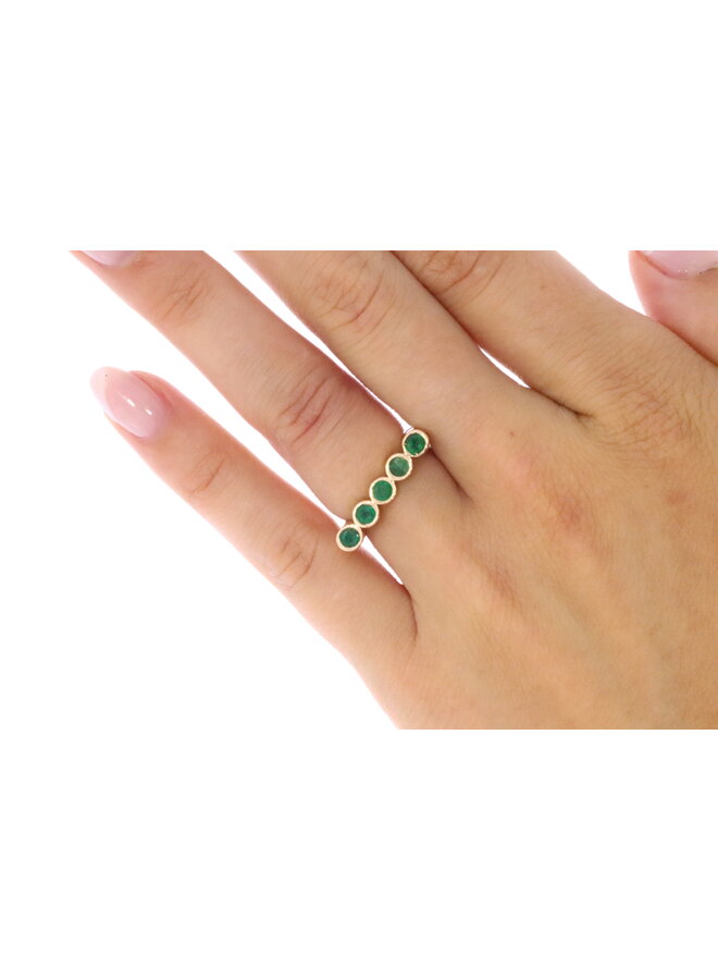 14k rose gold ring brilliant emerald