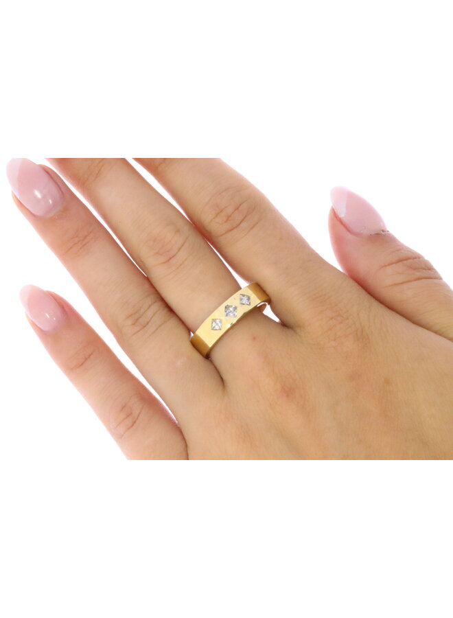 18k Vintage ring gold with diamonds