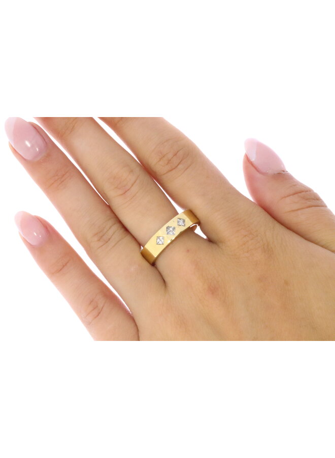 18k Vintage ring goud diamanten