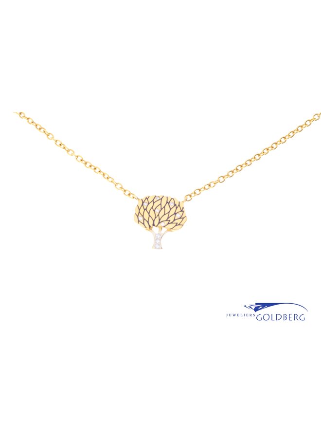 18k gold brilliant tree necklace