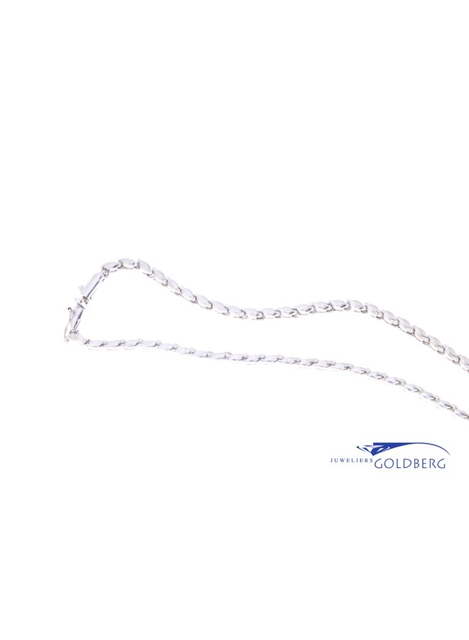 18k choker witgoud saffier/briljant