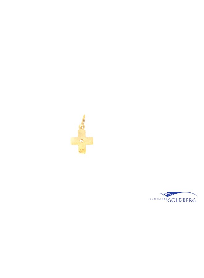 14k cross vintage charm gold with zirconia