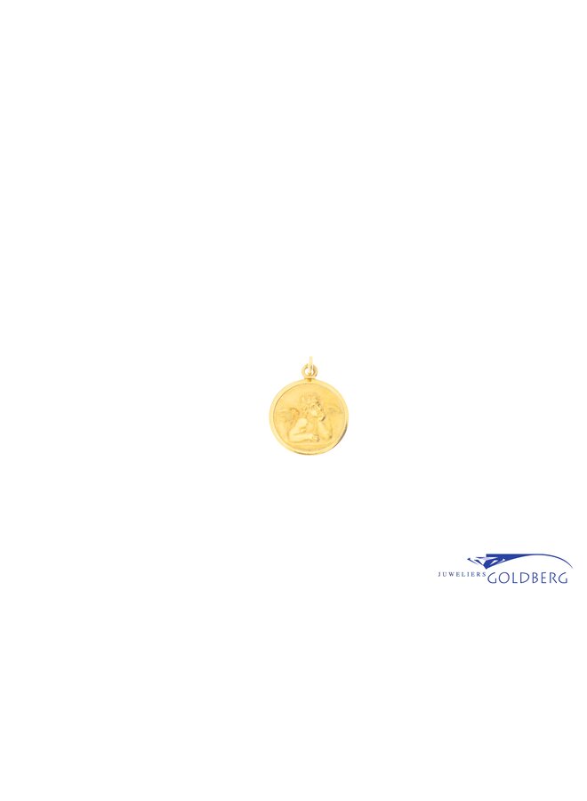 14k Vintage charm angel gold