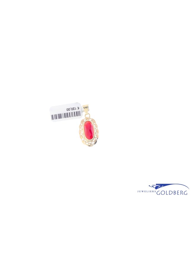 14k gold carnelian charm