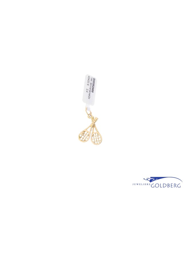 14k Tennis rackets charm gold