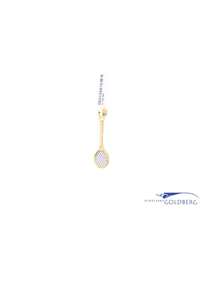 14k Tennis racket charm gold