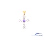 14k gouden kruis hanger met Zirkonia en Amethist