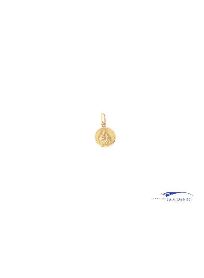 14k Medallion gold Mary charm