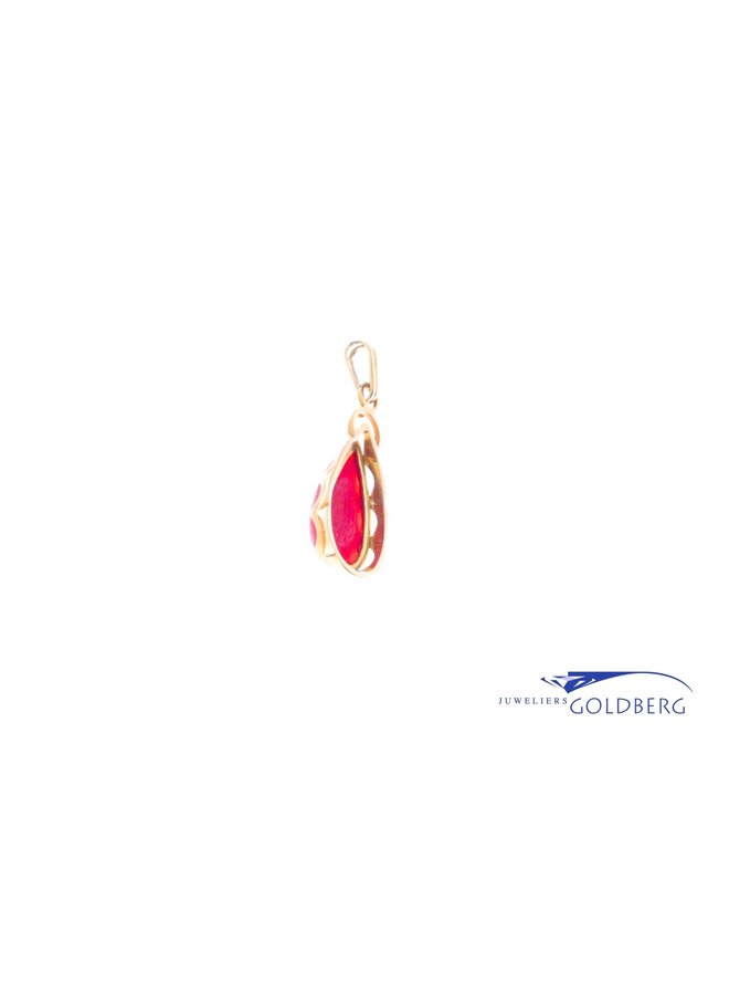 14kpendant red coral gold