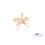 18k paardje hanger zirkonia/goud