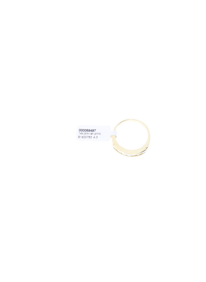 14k Alliance ring zirconia princess gold