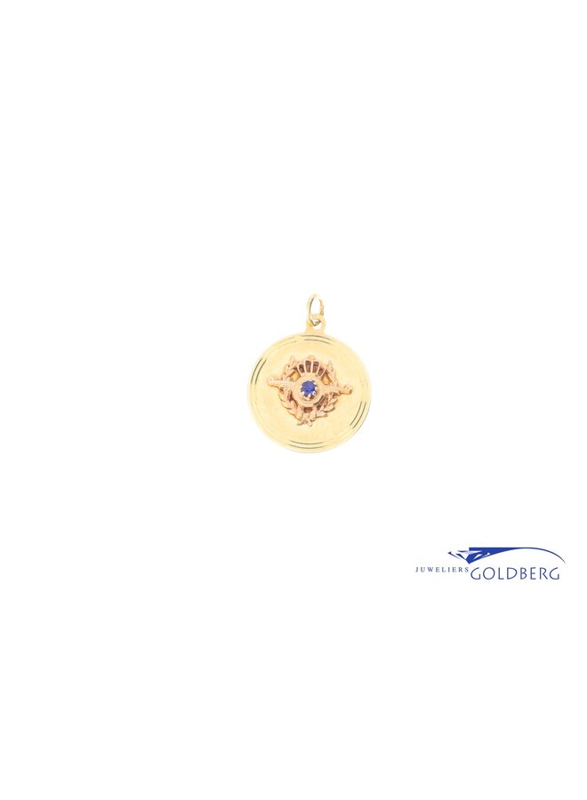 14k Sapphire pendant gold