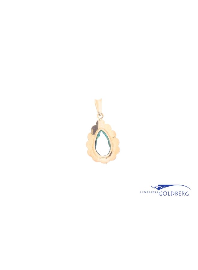 14k Aquamarine gold pendant