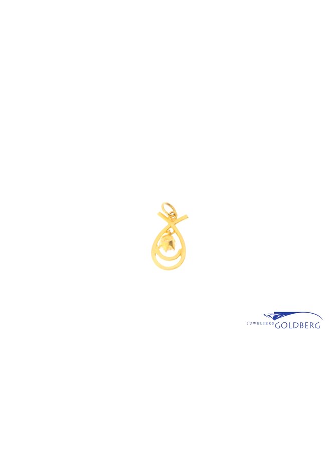 18k Zirconia pendant gold