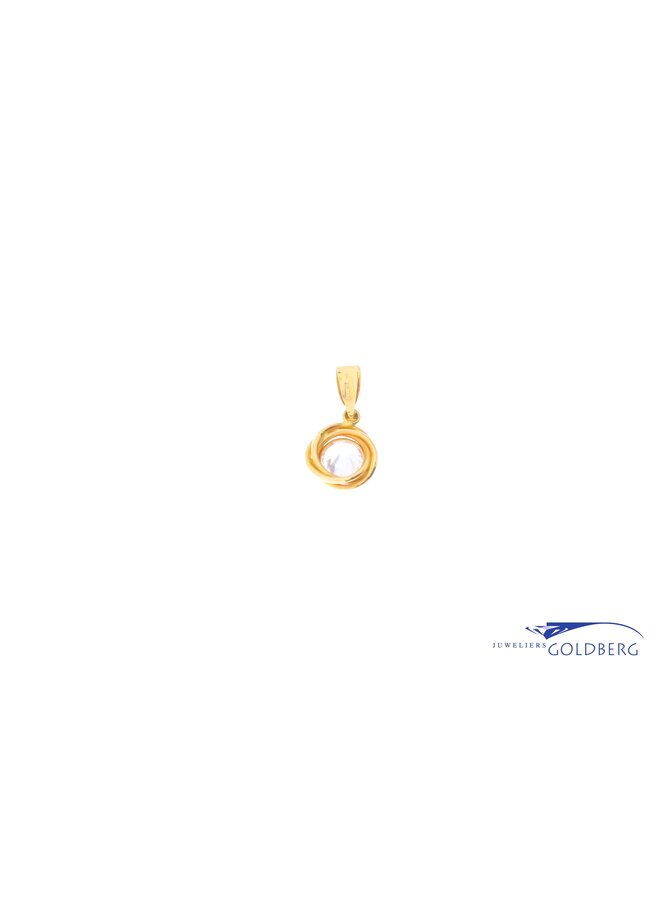 18k zirconia pendant gold