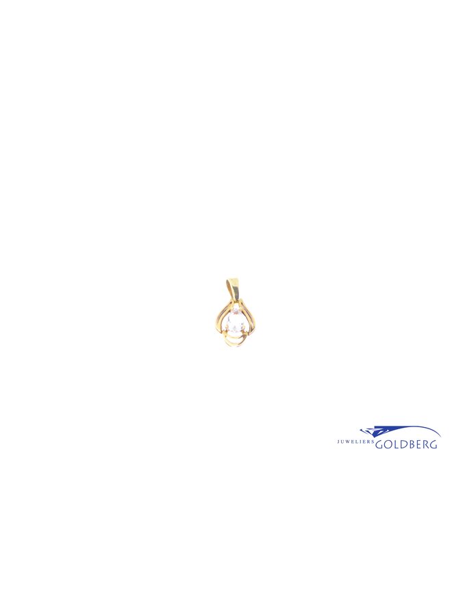 14k gouden hanger met Zirkonia