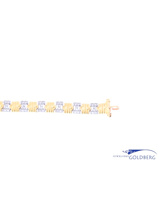 14k bicolor zirconia bracelet