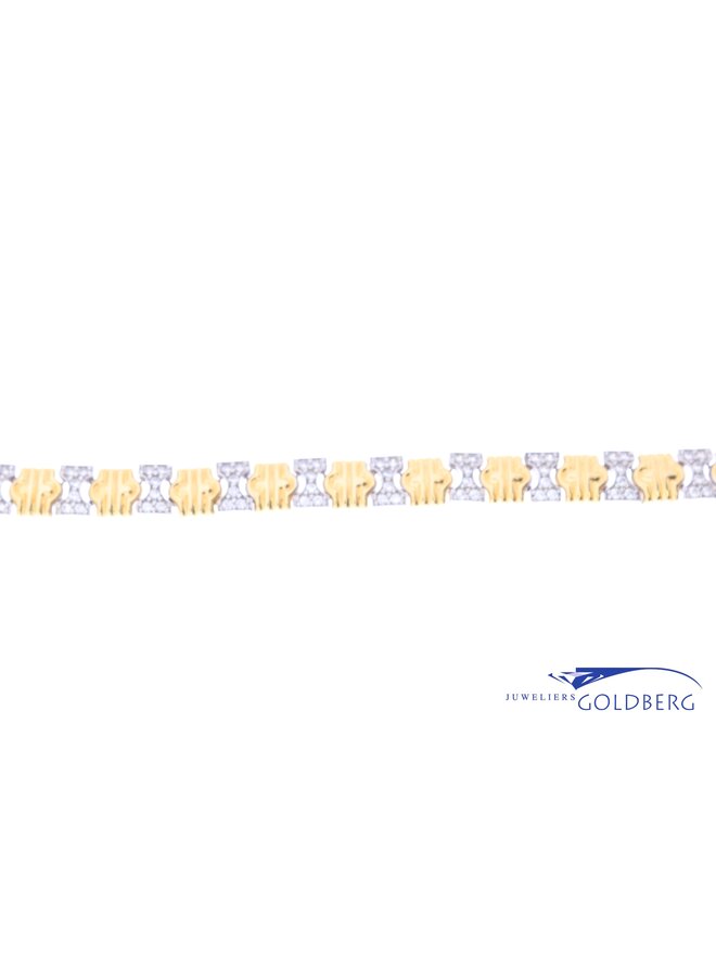 14k bicolor zirconia bracelet
