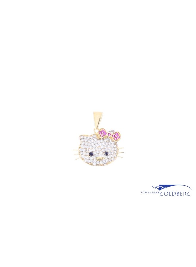 14k Hello Kitty zirkonia hanger goud