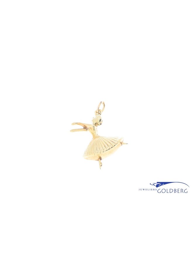 14k gold ballet dancer pendant