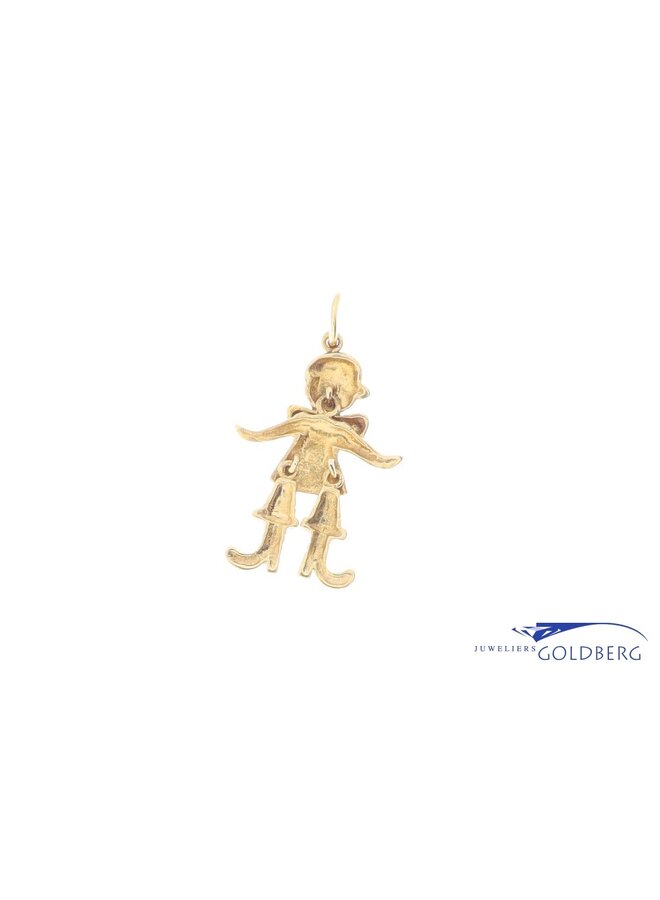 14k Clown pendant gold