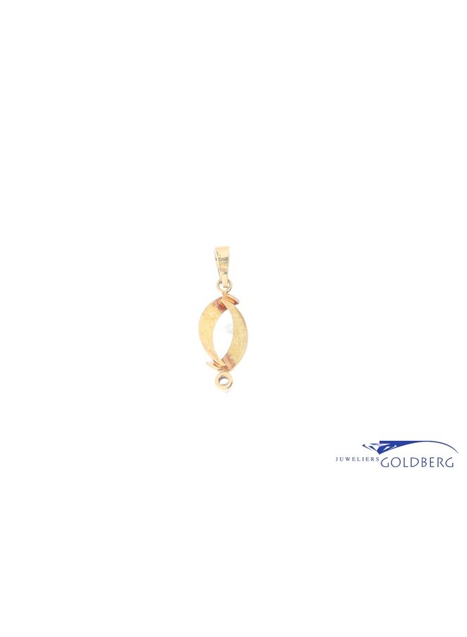 14k Zirconia pendant gold