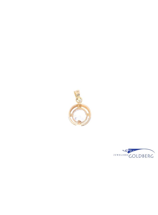 14k zirconia pendant gold