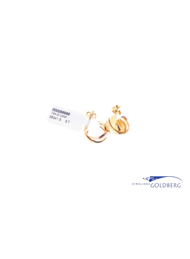 14k bicolor hoop earrings