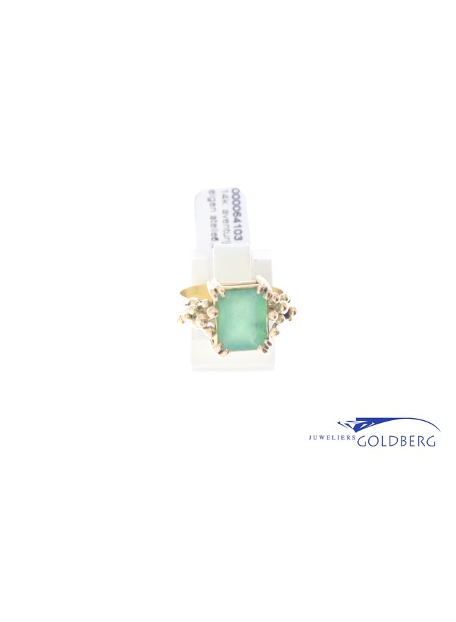 14k gold ring Aventurine