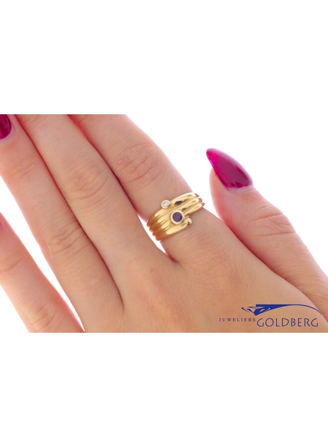 14k gold vintage ring ruby/zirconia