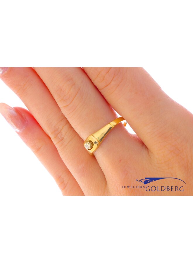 18k yellow gold vintage ring brilliant