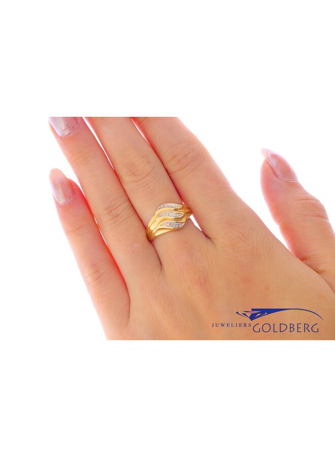 14k gouden vintage ring met diamanten