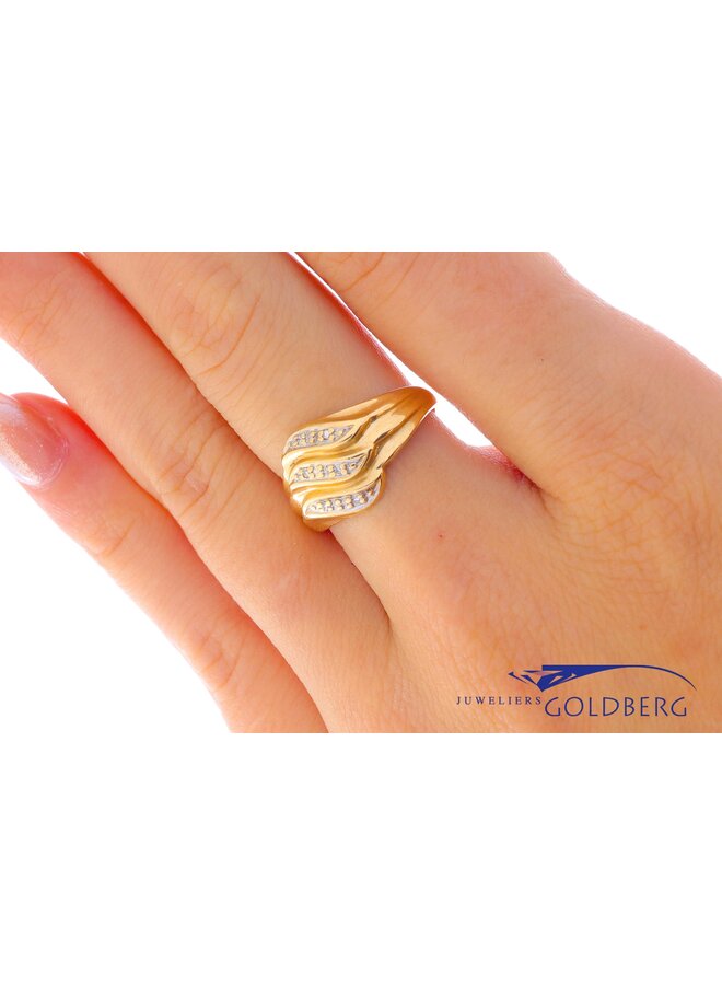 14k gouden vintage ring met diamanten