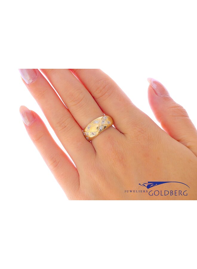 14k gouden vintage ring Zirkonia