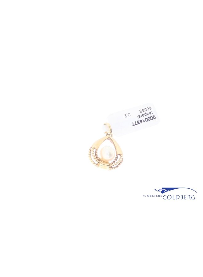 14k gold vintage pendant pearl