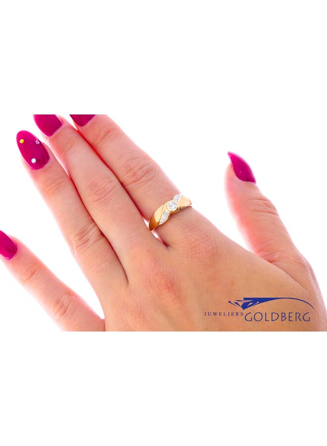 14k gold vintage ring brilliants