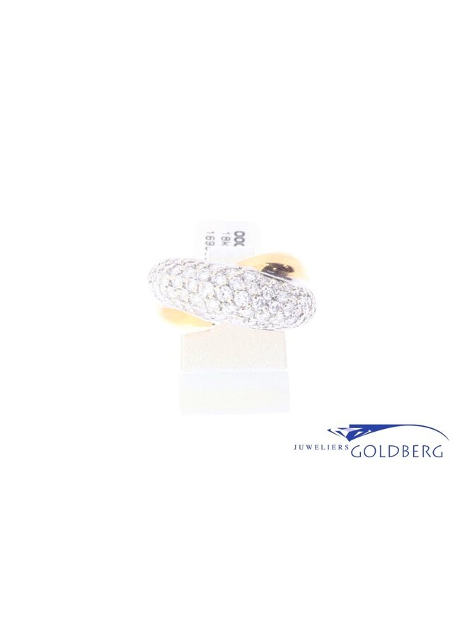 18k bicolor gouden vintage ring diamanten