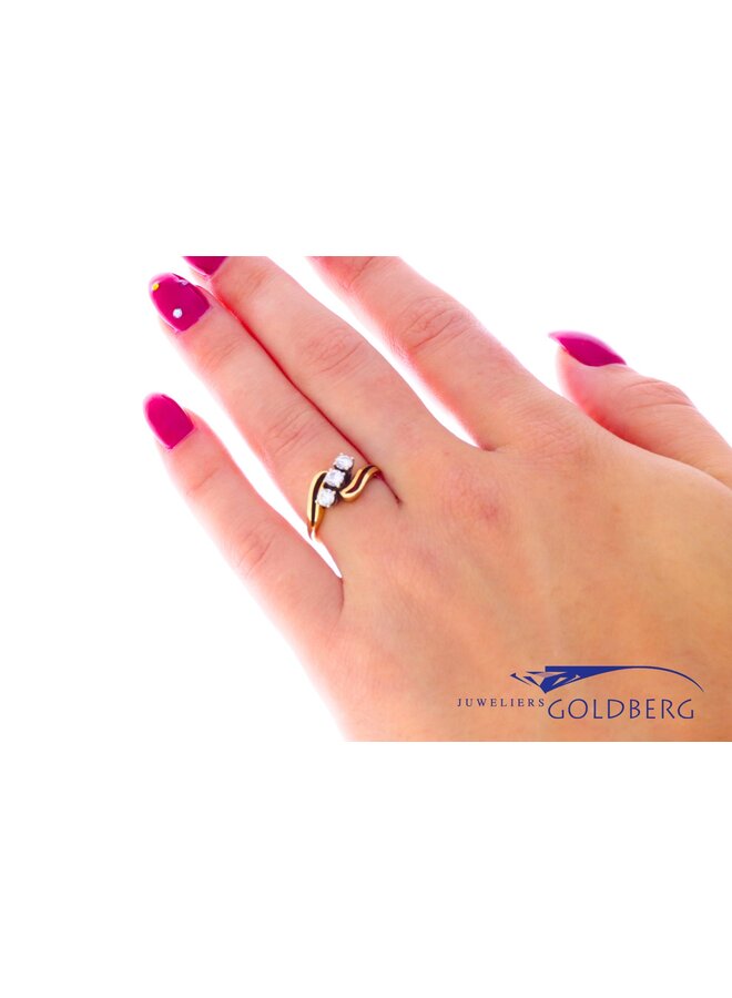 14k gouden Vintage ring briljanten