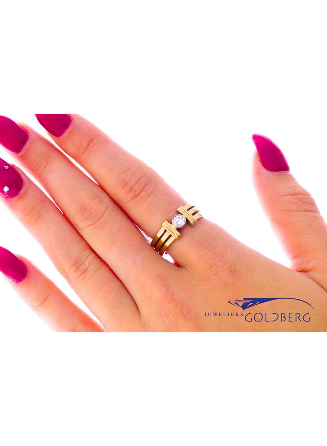 14k gouden vintage ring briljant