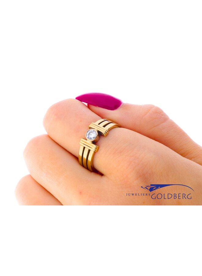 14k gouden vintage ring briljant