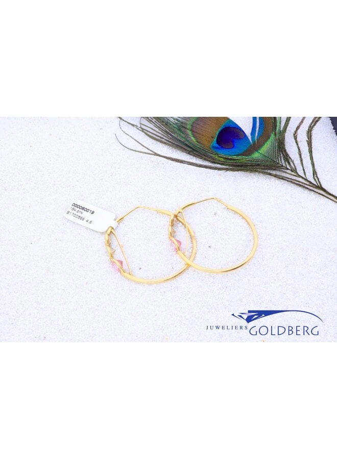 18k gold zirconia hoop earrings