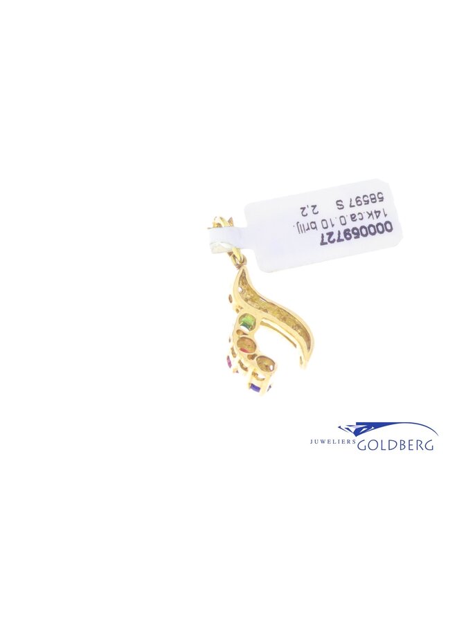 14k gold Vintage pendant with brilliants